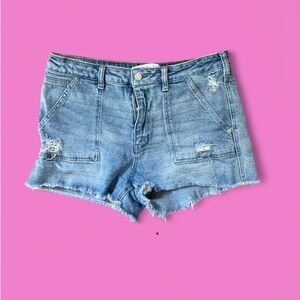 Tinseltown Blue Distressed Jean Shorts